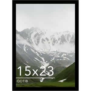 15x23 Picture Frame Black for Wall Mounting, Horizontal and Vertical Formats for Wall Hanging, Wood 15x23 Frame, Black, 1 Pack