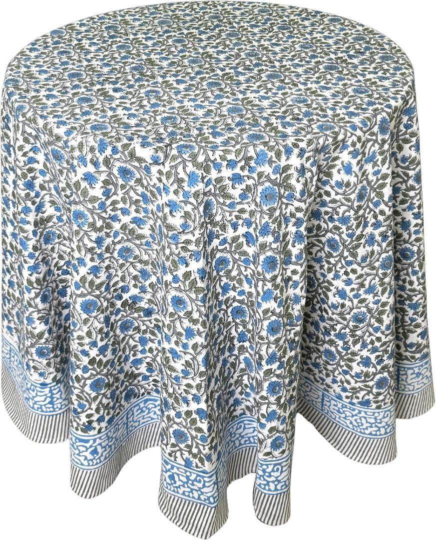 ATOSII Cotton Tablecloth Lake Como 90" Inches Round