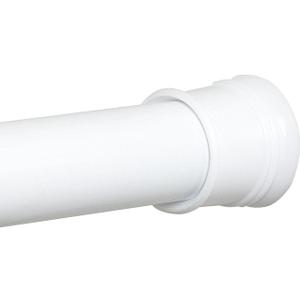 Zenna Home Tension Shower Curtain Rod, White, 44 to 72 Inches Premium Steel Adjustable Shower Curtain Rod for Bathroom, Easy No Drill Install Rust Resistant Spring Tension Shower Curtain Bar
