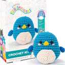 Original Squishmallows Bebe the Bluebird Crochet Kit, Includes Yarn, Crochet Hook, Starter Hooks, Step-By-Step Tutorials, Exclusive Crochet Kit For Beginners, DIY Craft, Crochet Kits, Great Teen Gifts