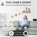 Snuggle & Play Cat Wall Shelves & Climbing System Modern Furniture Set with 3 Steps & Perch for Indoor Cats, Includes Wand Toy