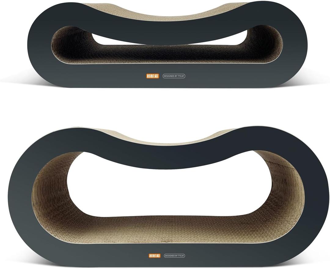 TTCAT Cat Scratch Pads,2 in 1 Corrugated Cardboard Cat Scratcher Lounge for Indoor Cats,Durable Cat Scratching Board Reversible for Furniture Protection.