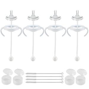 Straw Cup Conversion Kit for Philips Avent Natural Baby Bottles,Weighted Straw Sippy Cup Transition Kit with Soft Nipple and Handles for Toddler, Pack of 4 