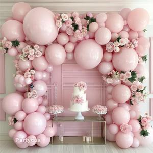 Double Stuffed Pink Balloon Garland Arch Kit Pastel Light Pink Balloons Different Sizes 18/12/5 Inch for Baby Shower Birthday Bridal Wedding Princess Party Decoration