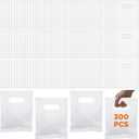 300 Pcs Plastic Bag With Die Cut Handle, 6"x 8" Small Shopping Bags, White Merchandise Bags, 2.5 Mils Thick White Small Plastic Bag for Retail, Gifts and Shows