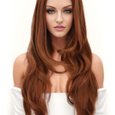 PARTY ZONE Red Long Hair Resistant Scarlet Witch Wanda Maximoff Cosplay Wigs For Women Heat Resistant Fiber Middle Part Wig Curly Wavy Wigs Natural Looking Synthetic Heat Resistant Fiber Wig Party