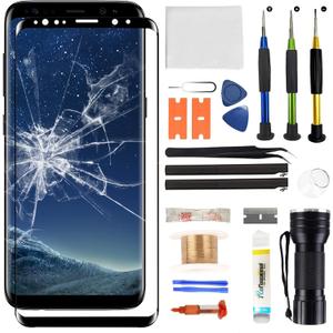 Front Glass Screen Replacement for Galaxy S8 - Compatible with Samsung Galaxy S8 G950 Series 5.8 inch & Complete Repair Tools KitNO OLED Screen & Digitizer Touch