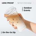 AOZITA 100 Pack 16 oz Plastic Cups With Strawless Sip-Lids, Iced Coffee Cups With Lids BPA Free, Disposable Clear Cups, To Go Cups for Smoothies, Party Drinks, Bubble Tea, Cold Beverage