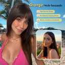 PANEWAY Hair Topper With Bangs 18inch Toppers With 6.5 6.5 Large Base Long Straight Layered Premium Synthetic Hair Pieces For Women-Ombre Blonde With Dark Root