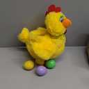 Easter Chicken Animal Toy Doll Laying Egg Electric Crazy Plush Chicken with Sound Music (30CM, Yellow)