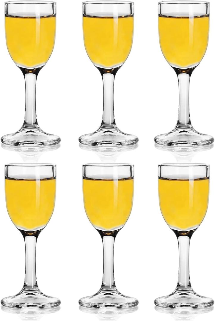 Shot Glasses, 1oz Mini Wine Glasses Set of 6, Cute Shot Glasses/Great for White and Red Wine/Wine Glass Clear/Tasting Glasses