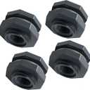 4pcs NPT1/2 PVC Bulkhead Fitting, 1/2 Inch Plastic Water Tank Connector Threaded Thru-Bulk Pipe Fittings for Rain Barrels, Aquariums, Bucket Hose Adapter, Ponds, Pools