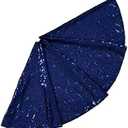 Elegant Christmas Tree Skirt 30" Round - Navy Blue Sequin & Embroidered Sparkling Design, Premium Xmas Tree Skirt for Holiday Decorations，Xmas Tree Ornament