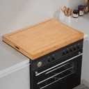 Bamboo Stove Cover for Gas & Electric Burners, 29.21x21.22x2.12'' (Inner) Noodle Board with Handles, Cutting Board with Juice Groove, Serving Tray (Natural Bamboo)