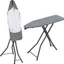 LyriFine Ironing Board, 2-in-1 Ironing and Steaming Board, Sturdy Steel Frame Iron Board with Non-Slip Feet, Heat Resistant Cover Iron Board, Foldable Compact Ironing Board with Hook, 14 x 43 Gray