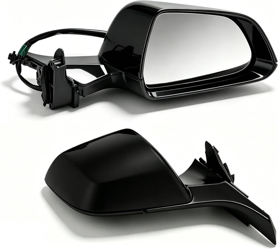 1521927-00-C Premium Exterior Mirror for Tesla 3 2020-2026, Right Passenger Side 10 Pin, No EC, No Antenna, w/Power Folding and Glass Adjustment, Memory, Heated; Solid Black (PBSB) 152192700C