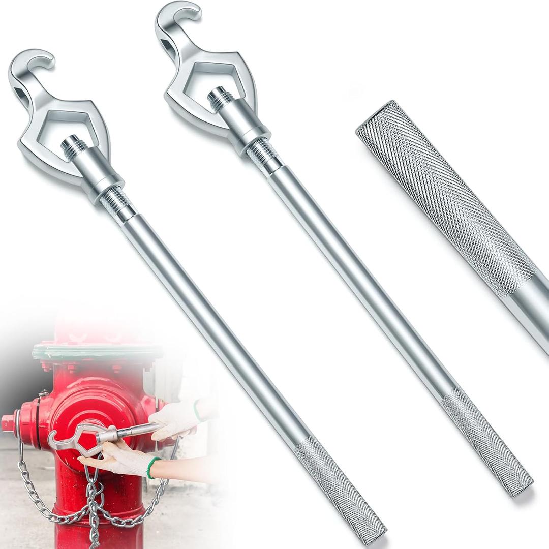Tandefio 2 Pcs Fire Hydrant Wrench Adjustable, 1-1/2 to 3 20 Inch Multifunctional Hydrant Wrench for Tightening Fire Nuts Tightening Water Pipes, 3 Position Adjustable Nuts 1-1/2 to 3