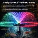 Pond Fountain Aerator, LED RGB Multicolor Aerator Floating Fountain Light, 750W 1HP 15000 GPH Floating Pump,IP68,for Ponds & Lakes