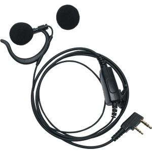 Earpiece Headset with PTT MIC Compatible with Baofeng UV-5R BF-888S BF-F8HP Kenwood TK-2202 TK-2402 TK-3402 Walkie Talkie 2 Way Radio Accessories (G-Shape, 1 Pack)