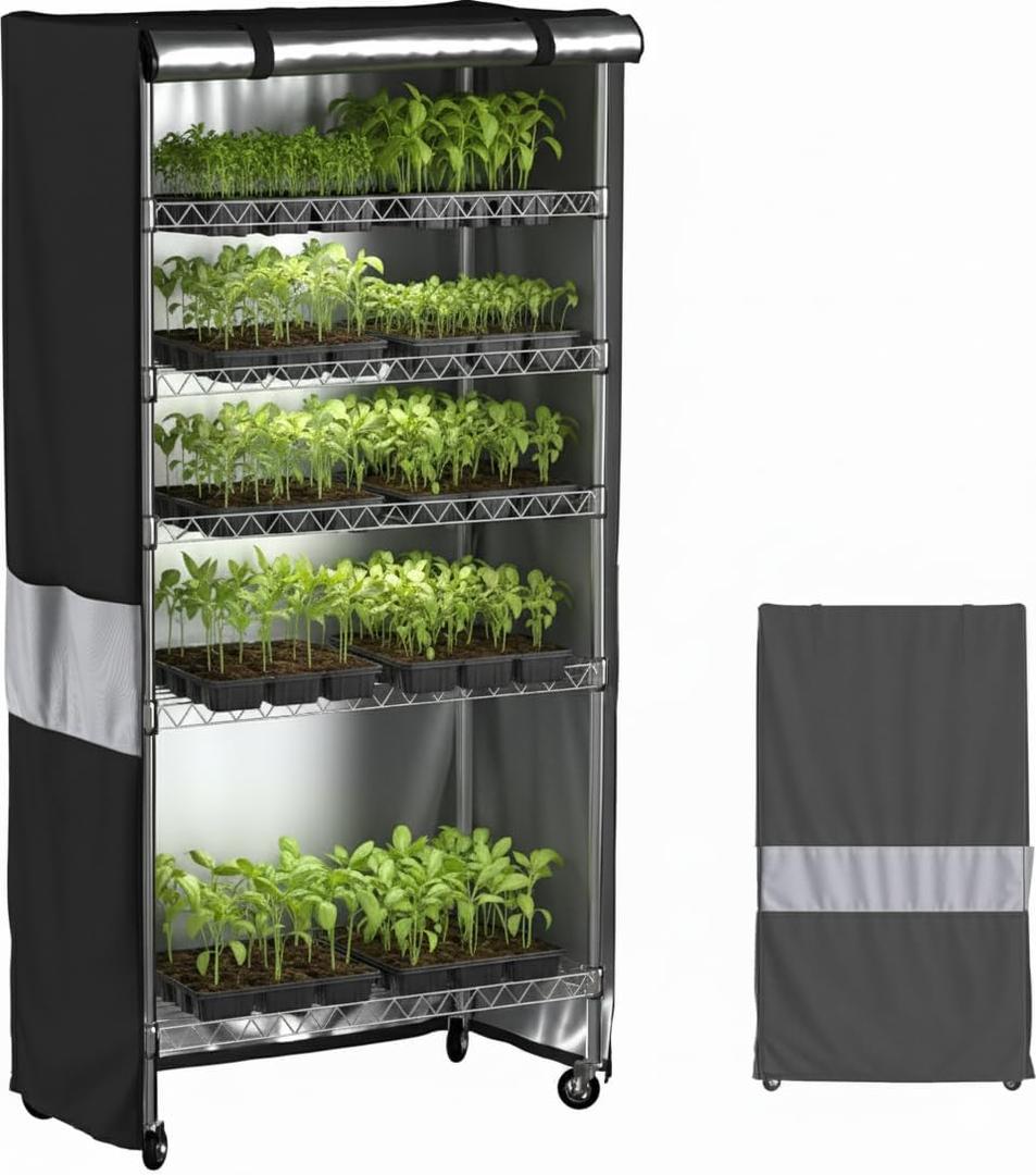 Wire Shelf Cover,600D Heavy Duty Waterproof Dustproof Standing Shelf Units Cover, Storage Rack Cover with Zipper for Metal Shelving(48" W x 24" D x 72" H)