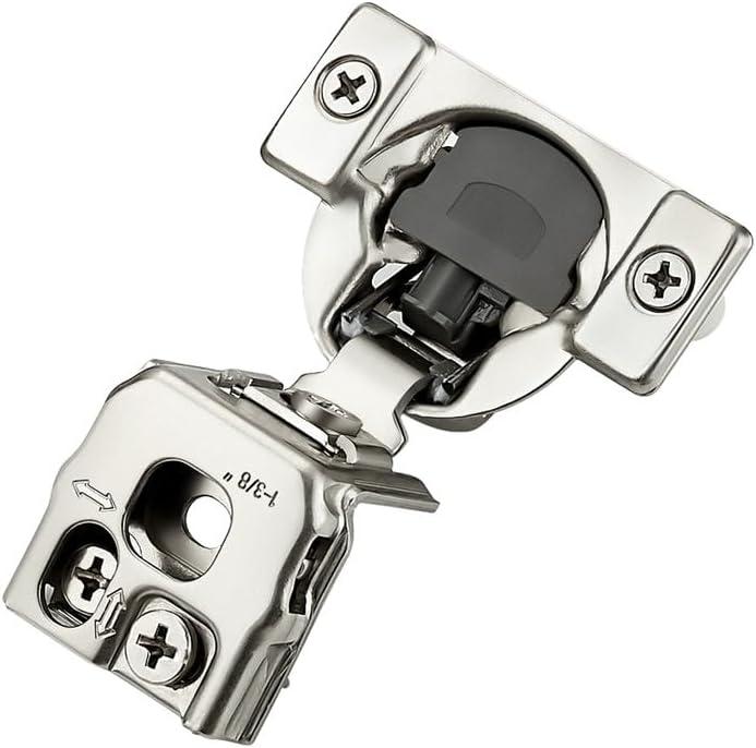 60 Pack 30 Pairs 1-3/8 inch Overlay Soft Close Hinges for Kitchen Cabinet Hinges Satin Nickel Hidden Hinges Stainless Steel Concealed Hinge self Closing