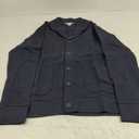 Amazon Essentials Men's Long-Sleeve Fleece Shawl-Collar Cardigan (Large, Navy)