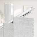 Accordian Door Curtain,Install Adhesive Track 100% Blackout Doorway Curtains,Suitable for Bedroom,Closet,Interior Room Divider,White 55" W78" L,1 Piece