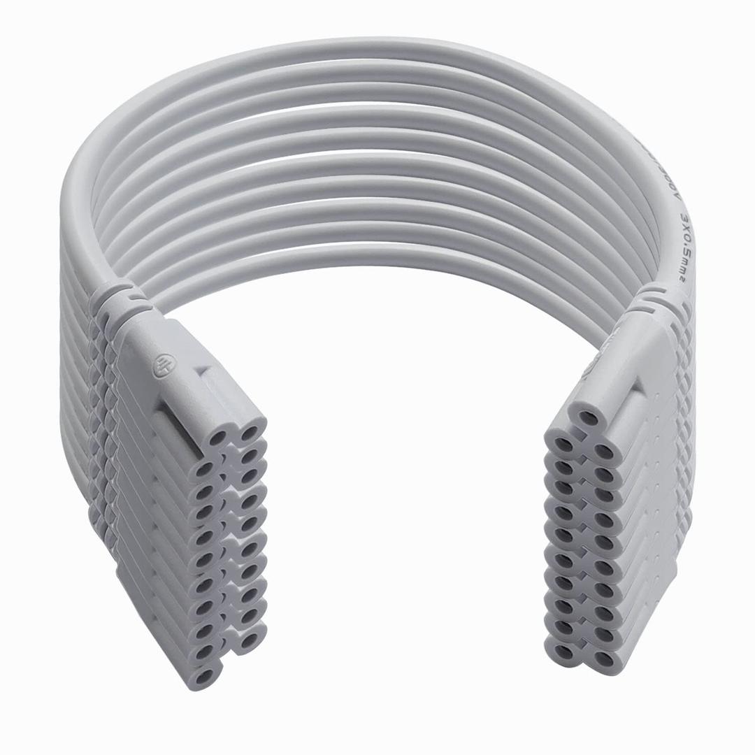 LED Light Connection Cable T5 T8 Double End 3Pin Lamp Connecting Wire, 10-Pack, Female to Female Connector Cable for Integrated LED Tube, 20cm/7.8in White
