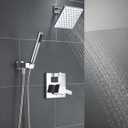 Delta Modern Square Shower System Faucet Set, Chrome 6.5-inch Shower Head and Handle Set, Valve Trim Kit, Chrome T342703 (Valve Not Included)