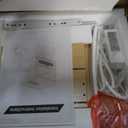 End Table with Charging Station, Nightstand with Diamond Handle and Rattan-Style Drawer, Bedside Table, Light Oak