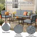 hyha 8Pcs Patio Cushion Covers, Stretch Outdoor Couch Cushion Covers Replacement, Washable Outdoor Chair/Sofa Slipcovers for Patio Furniture Cushions Protector with Elastic Bottom(Gray,Cover Only)