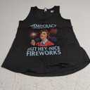 Funny Democracy Is Dying But Hey Nice Fireworks 4th Of July Tank Top, Black, S