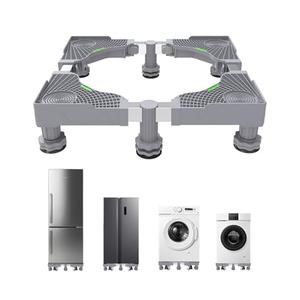 EclatBain Mini Fridge Stand With 6 Strong Feet Universal Washer and Dryer Pedestals 16.5"-26.7" Adjustable Appliance for Fridge Stand,Washing Machine Stand, Dryer Stand, Laundry Pedestal (GRAY)
