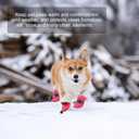 Fecialy Dog Shoes for Winter Dogs Boots & Paw Protector Warm Snow Booties Small Medium Dogs Puppies with Reflective Strip Anti-Slip Rubber Sole, Pack of 4, Size7