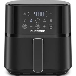 Chefman Air Fryer – 4 QT Compact Airfryer for Quick & Easy Meals in Minutes, Features Hi-Fry Technology for Extra Crisp, Touchscreen Controls with 4 Presets, Nonstick & Dishwasher Safe Basket - Black