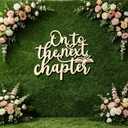 Wooden On to the Next Chapter Sign for Backdrop, Bridal Shower Wedding Party Wall Decor Sign for Reading Book Themed Baby Shower Farewell Party Backdrop Sign Graduation Birthday Party Decorations Supplies