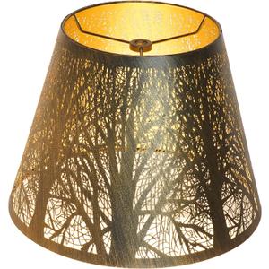 Small Metal Lampshade Forest Etching Forest Lamp Shade Pattern 6'' Top 10'' Bottom Height 7.5'' Fits For Table Lamps And Floor Lamps Spider Fitter Out Black in Gold ALUCSET lampshade