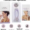 Facial Hair Epilator for Women with Threading Removal Tool, Portable Size for Facial Neck Hair (Blister Packaging)