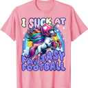 I Suck at Fantasy Football Unicorn Rainbow Loser Men T-Shirt (Medium)
