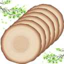 Teling 50 Pack Disposable Wood Slice Paper Placemats Bulk 13 Inch Round Rustic Brown Wooden Slice Charger Place Mat for Farmhouse Wedding Baby Shower Birthday Party Supplies Table Setting Decoration