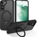 DUEDUE for Samsung Galaxy S22 Case Magnetic with Ring Stand [Compatible with Magsafe], Full Body Protective Cover Slim Shockproof Kickstand Phone Case for Galaxy S22 6.1", Black