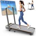 Rayspace Foldable Treadmill with 10% Incline Upgrade 3.5HP Low Noise Walking Pad Treadmill with Handle Bar 4 in 1 Portable Under Desk Treadmills for Home/Office, 350Lbs Capacity, APP & Remote Control