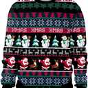 Colorful House Unisex's Ugly Christmas Jumper Sweater Printed Pullover,3D Funny Digital Print Sweatshirt Suit for Men Woman (Large)