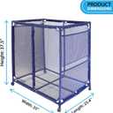 Pool Floats, Balls, Toys and Equipment Rolling Mesh Organizer Storage Bin, Large, (35" W x 25.4" L x 37.5" H), Blue, Style 455102