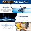 WPW10195036 W10195036 Water Level Float Compatible with Whirlpool WDP540HAMZ WDT780SAEM2 665.13962K014 MDB5969SDE0, W10195036 Dishwasher Float Replace PS11750028 1872050 AP6016735 AH2579489 EA2579489