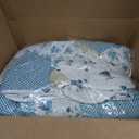 VIVILINEN Blue Floral Patchwork Quilt Set, Full Queen Size, 3 Piece Bedding Set with 2 Pillowcases