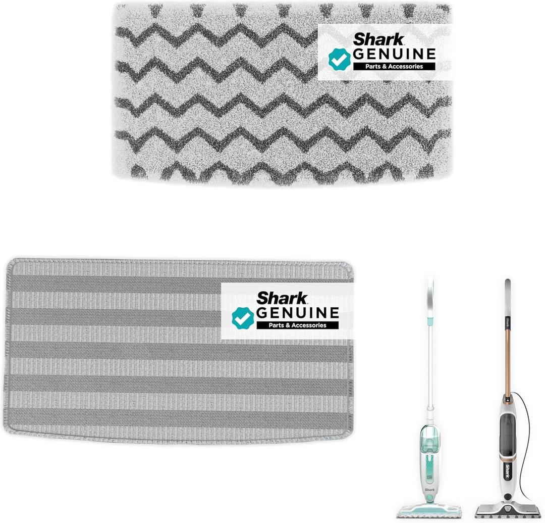 Shark Genuine Steam Mop Replacement Pads 2 Pack  1 Dirt Grip & 1 Scrub Pad Included, Machine Washable, Designed for Sealed Hard Floors, Compatible with Shark S1000 & S2000 Series ONLY, 1153FCS2000