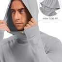 TACVASEN Men's Rash Guard Sun Hoodie Long Sleeve UPF 50+ Sun Protection SPF Quick Dry Hiking Swim Fishing Shirt (Gray, XL)