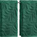 Artoid Mode 2 Pcs Dark Green 3D Leaves Jacquard Hand Towels for Bathroom, 100% Cotton Soft Absorbent Bathroom Decor Towels, 13.7 x 29.5 Inch