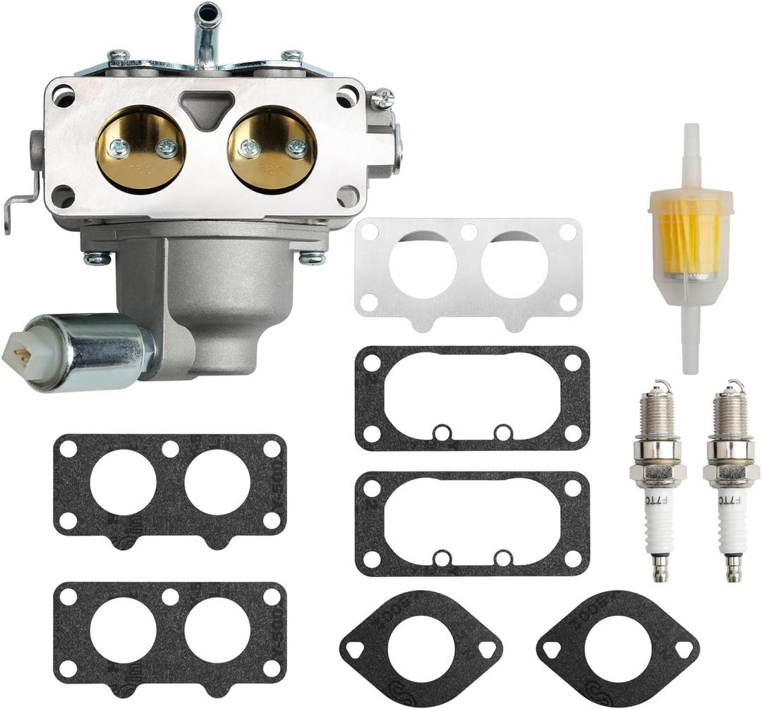 791230 Carburetor, Compatible with 20HP 21HP 23HP 24HP 25HP 4 Cycle V-Twin Engines 405777 406777 407777, John Deere MIA10632 LA150 LA130 L120 with Filters, Replaces#: 799230, 699709, 499804